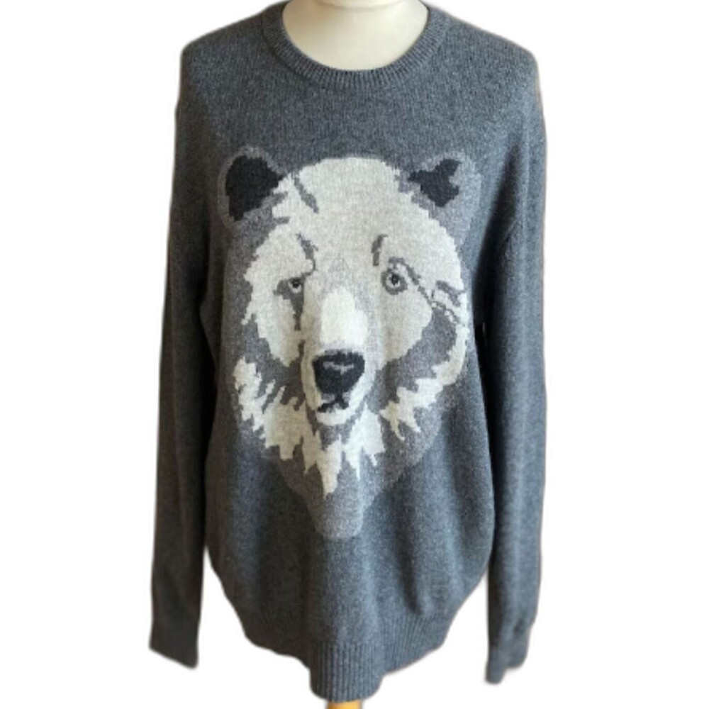 Gap Lambswool Blend Crew Neck Sweater with Polar Bear Small Petite Cozy Cabin